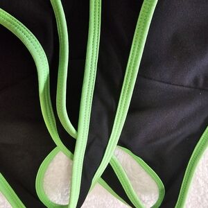 Fabletics Black Bra with Vibrant Green Trim